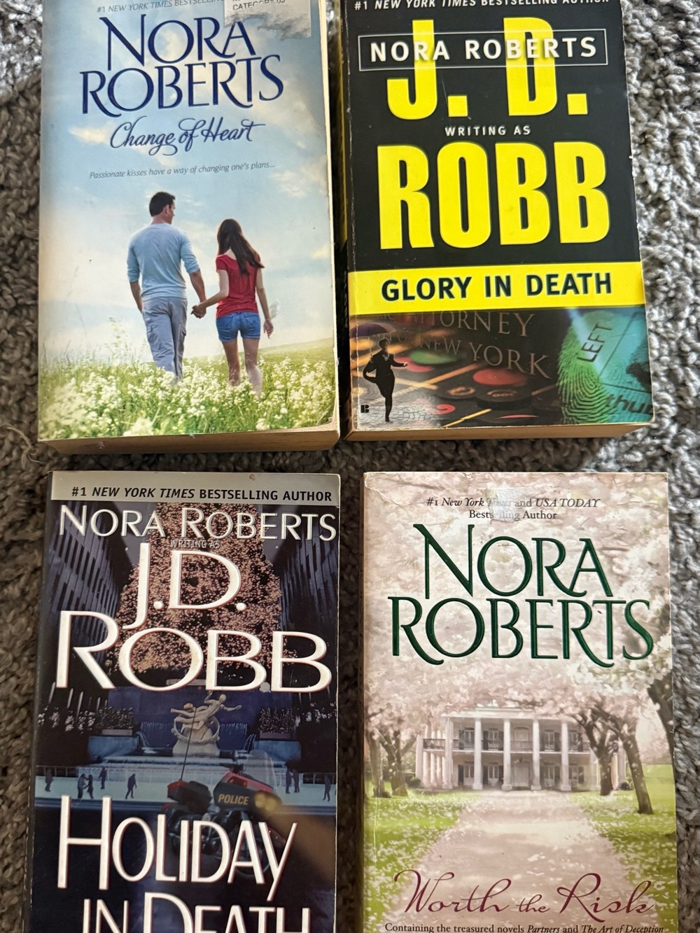 Nora Roberts / J.D. Robb Paperback Book Lot - Mixed Cover Colors. Great reads!